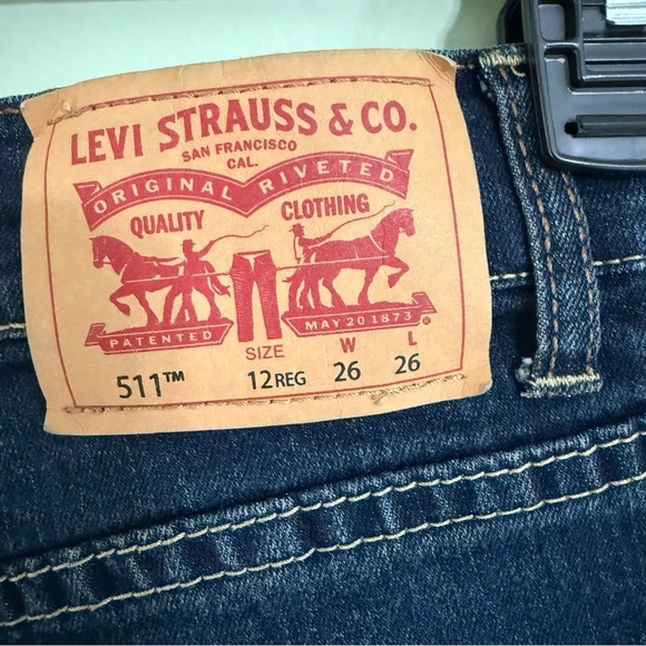 Levi's Blue 511 slim Jeans Classic Design youth 12 R - Picture 3 of 4